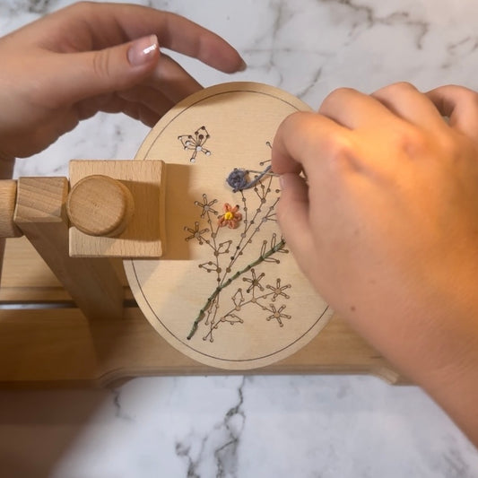 Floral Wood Embroidery Kit