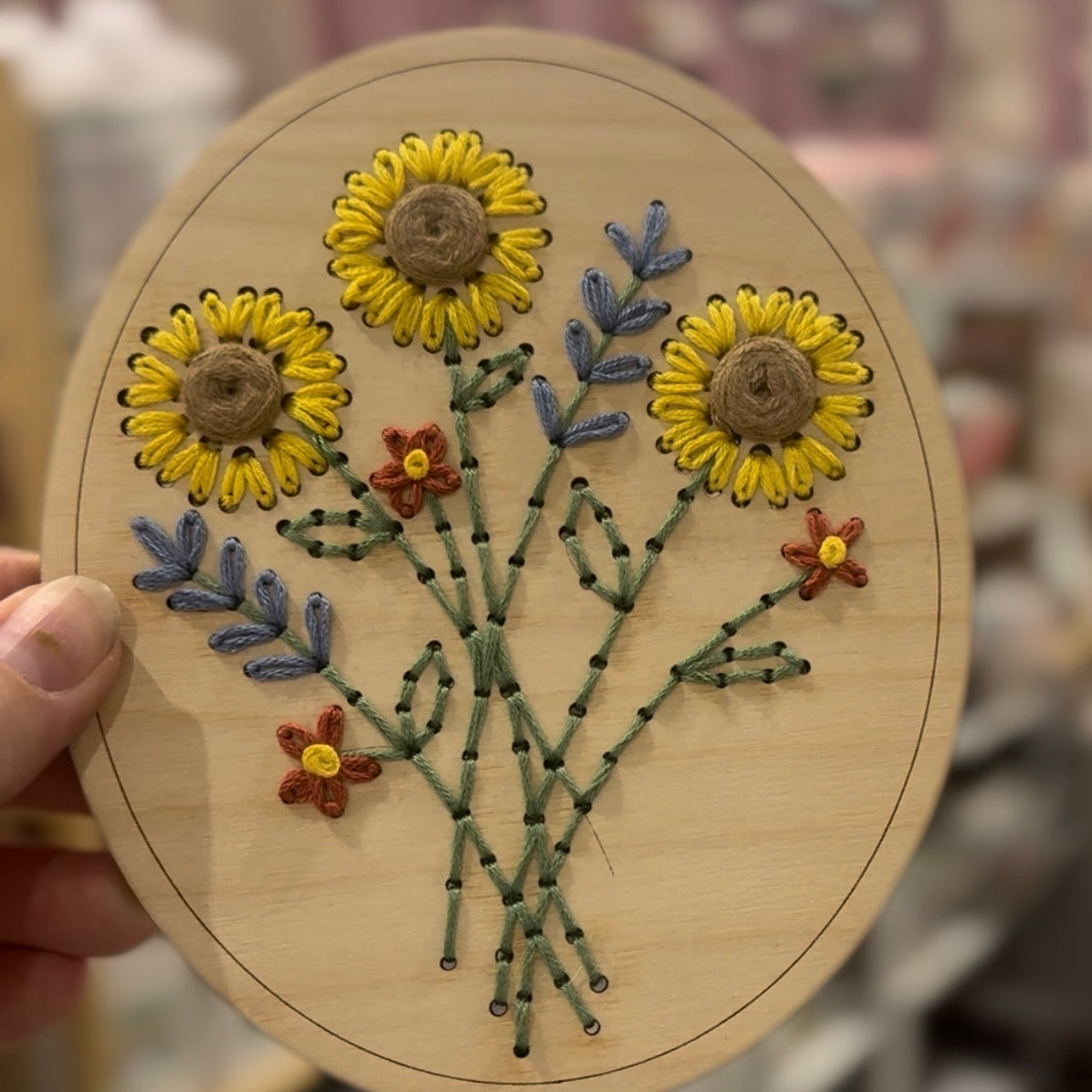 Floral Wood Embroidery Kit