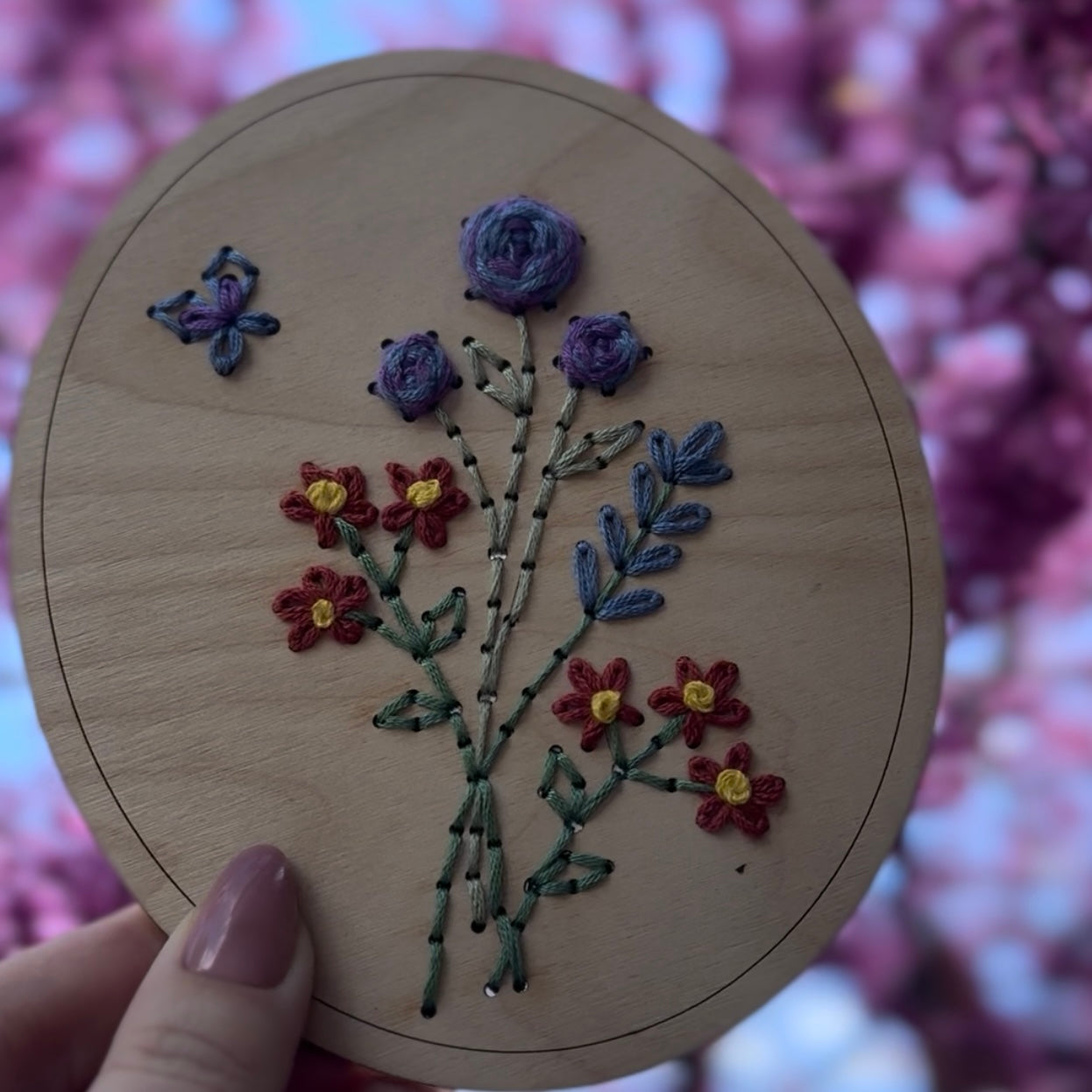 Floral Wood Embroidery Kit