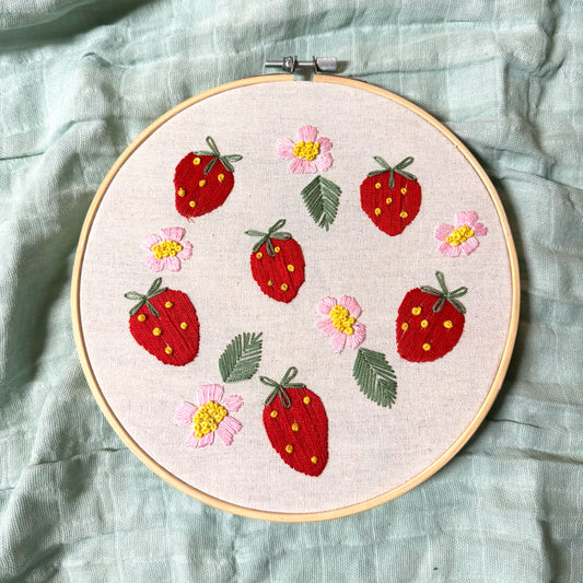 Strawberries Hand Embroidery Kit
