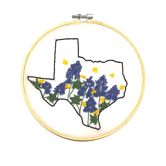 Texas Bluebonnet Floss Punch Embroidery Kit