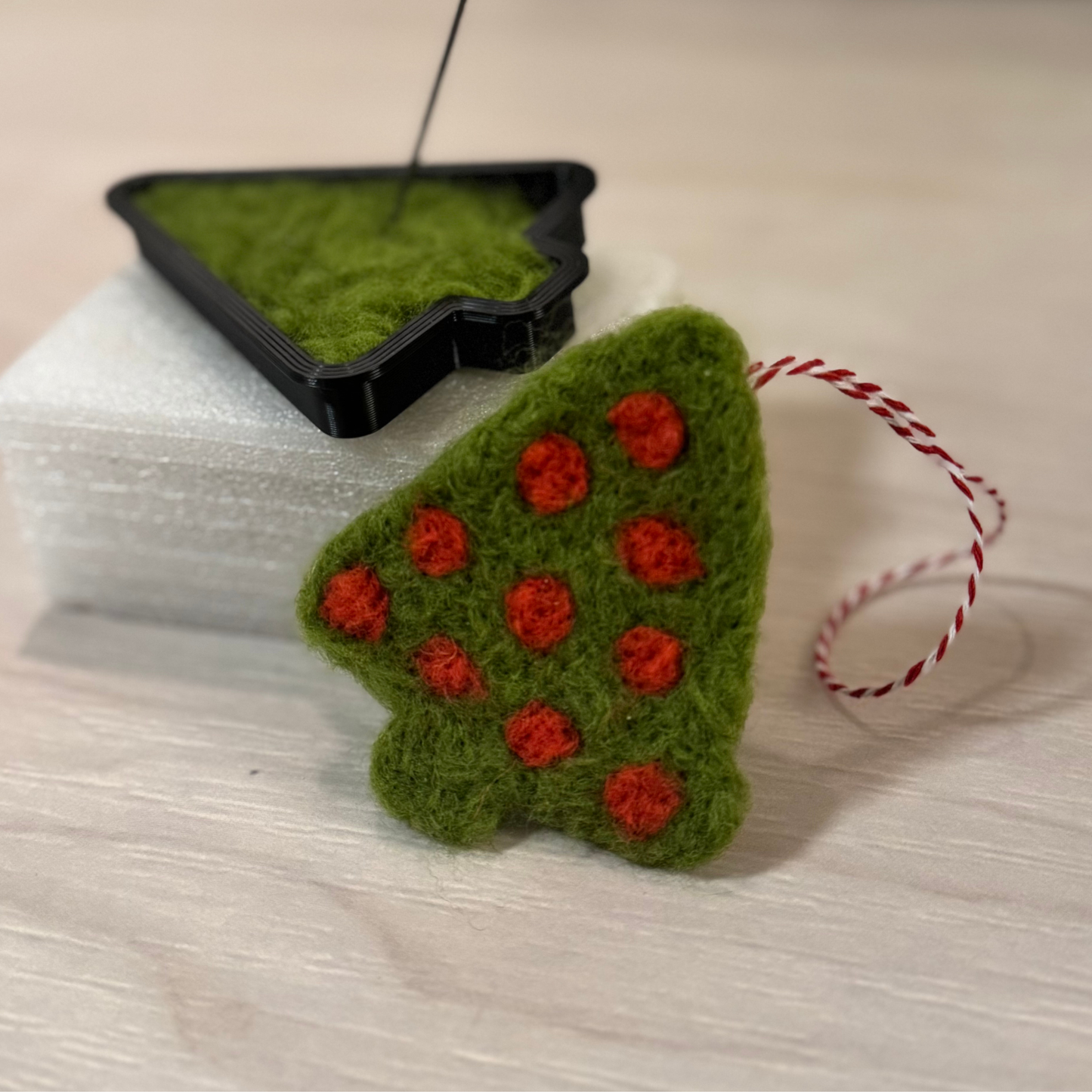 Christmas Tree Felting Cookie Cutter Ornament DIY Kit