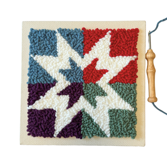 Sisters Star Quilt Block DIY Punch Embroidery Kit