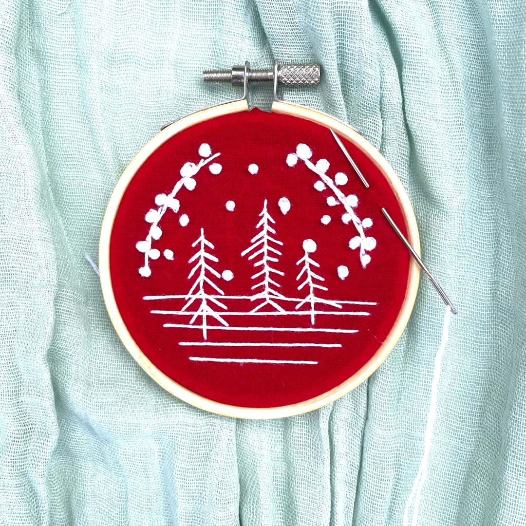 Snowy Woods Ornament Hand Embroidery Kit