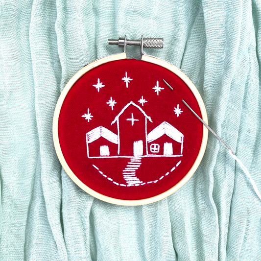 Christmas Village Ornament Hand Embroidery Kit