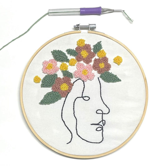 Flower Crown Floss Punch Embroidery Kit