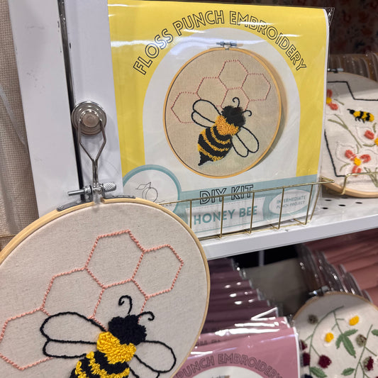 Honey bee Floss Punch Embroidery Kit