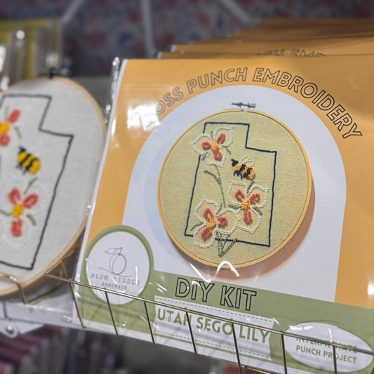 Utah Sego Lily Floss Punch Embroidery Kit