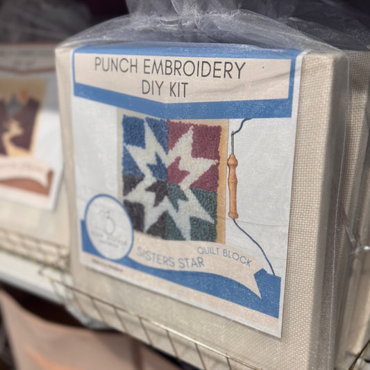 Sisters Star Quilt Block DIY Punch Embroidery Kit