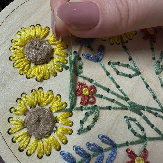 Floral Wood Embroidery Kit