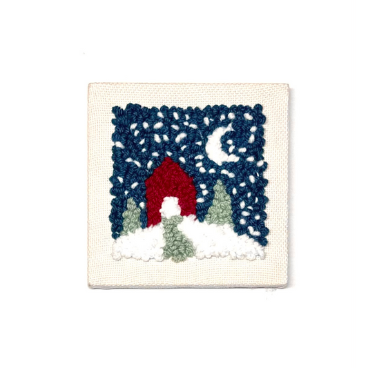 Snowy Cabin DIY Punch Embroidery Kit