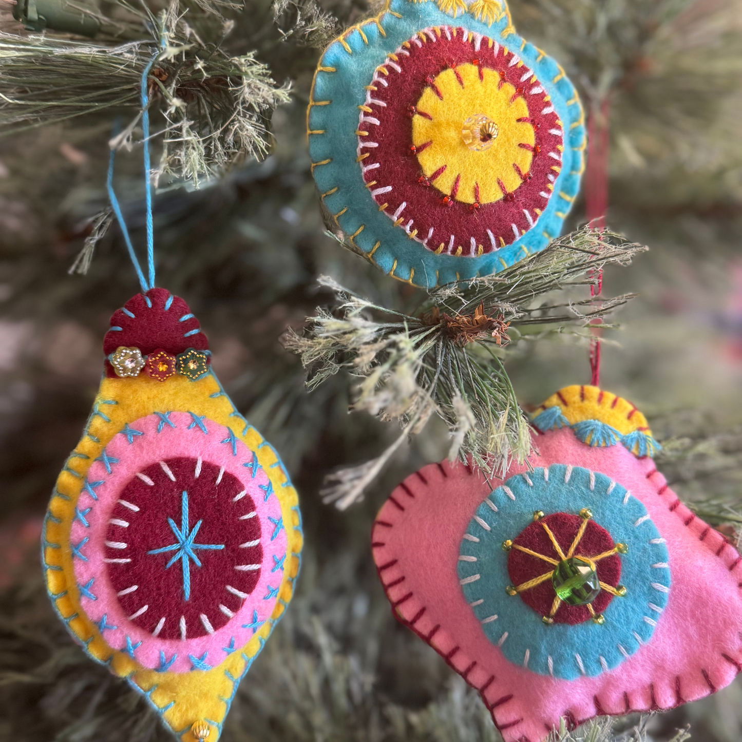 Hand Embroidery Felt Ornaments DIY Kit