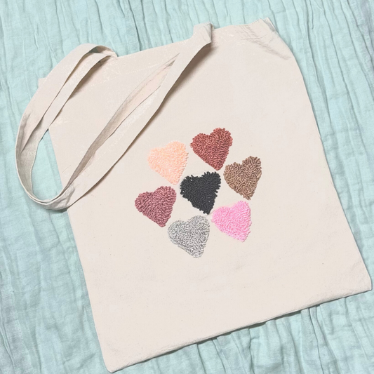 Take Heart Tote Bag Floss Punch Embroidery Kit