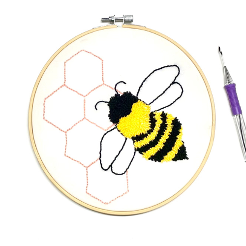 Honey bee Floss Punch Embroidery Kit