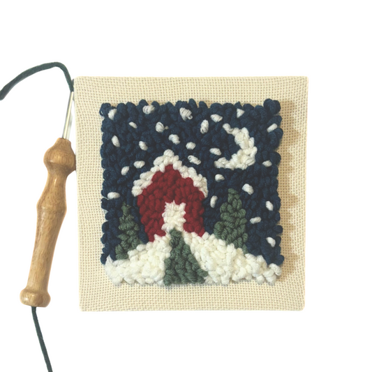 Snowy Cabin DIY Punch Embroidery Kit