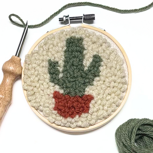 Neutral Cactus DIY Punch Embroidery Kit