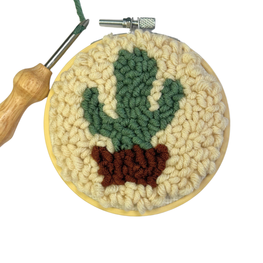 Neutral Cactus DIY Punch Embroidery Kit