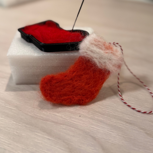 Stocking Felting Cookie Cutter Ornament DIY Kit