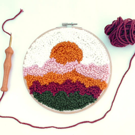 Mountain Sunrise DIY Punch Embroidery Kit