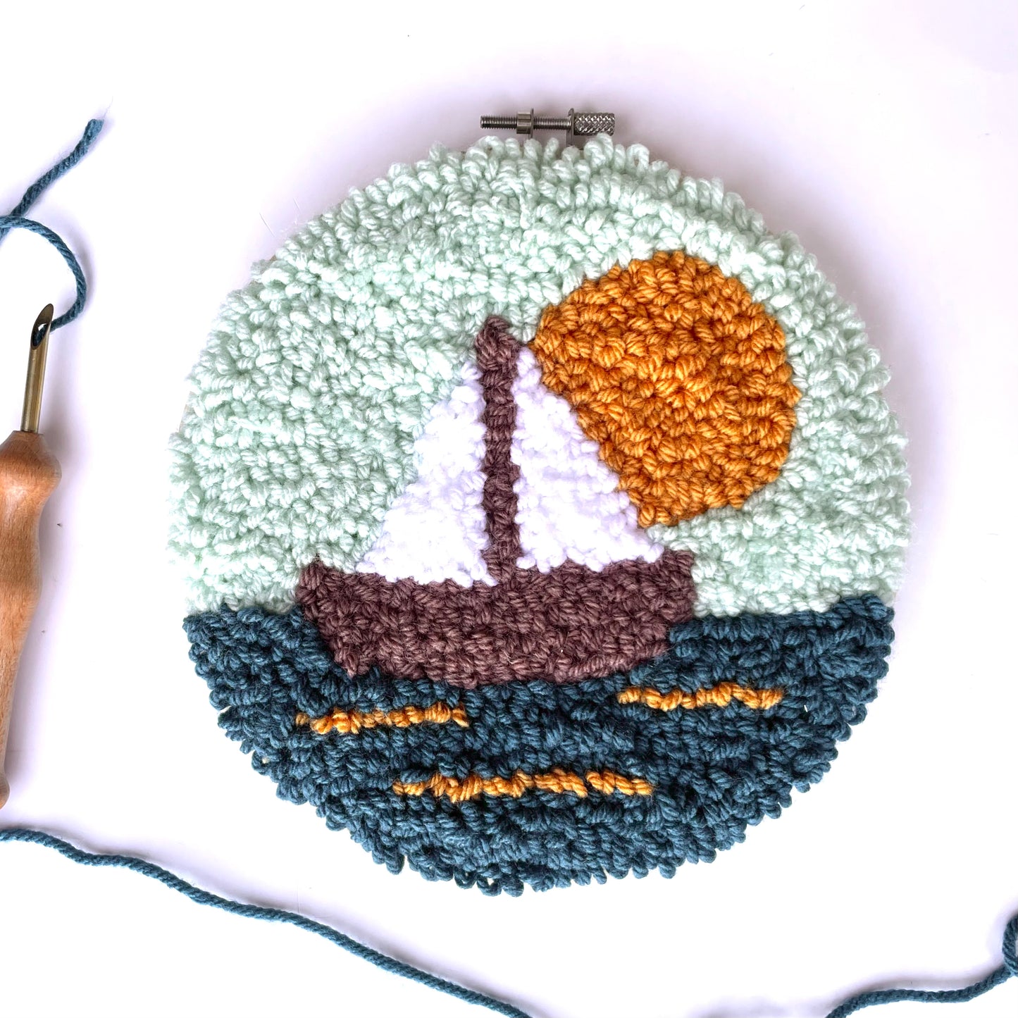 Sailboat DIY Punch Embroidery Kit